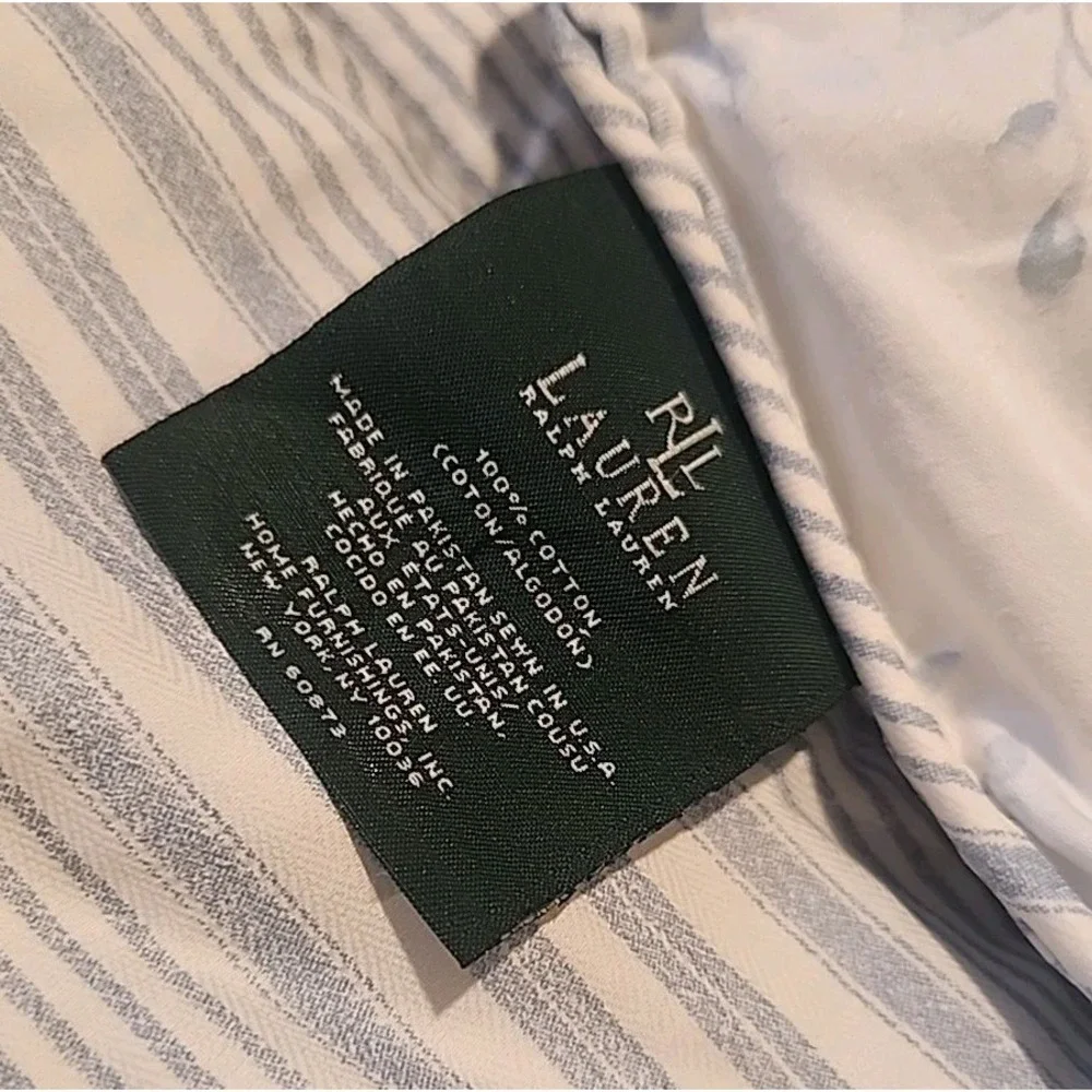 Shelter Island Ralph Lauren Blue White Roses Floral Stripes Full Queen Comforter